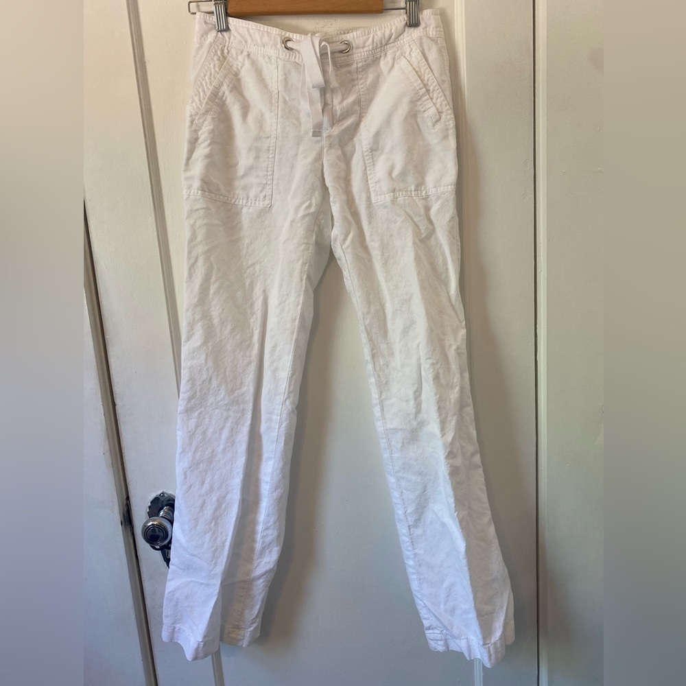 Banana Republic White Linen Pants